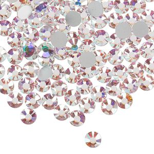 Flat back, Dance With Me™ crystal rhinestone, crystal AB, foil back, 4.6-4.8mm rose, SS20. Sold per pkg of 144 (1 gross).