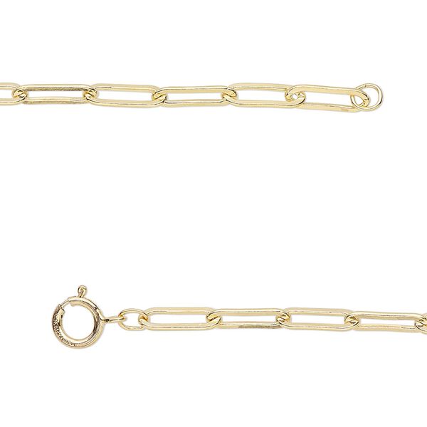 Chain, 14Kt gold-filled, 2.9mm long cable, 16 inches with springring clasp. Sold individually. image number 0