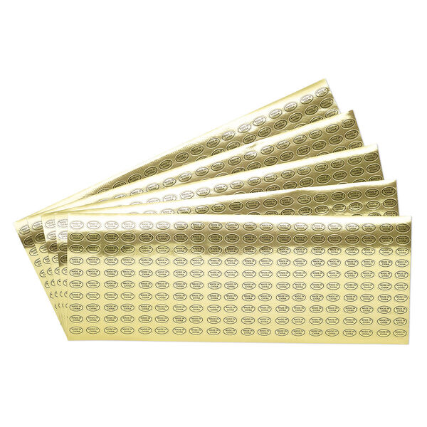 Adhesive label, paper, gold and black, 1/2 x 5/16 inch oval with "MADE IN CHINA." Sold per pkg of 1,000. image number 0