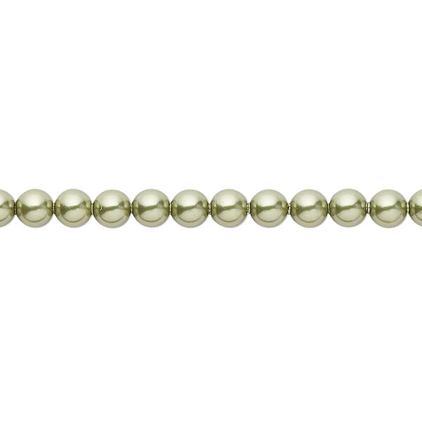 Pearl 100pk light green, Crystal Passions® 4mm round 5810 image number 0