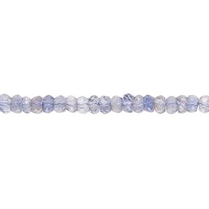 Iolite 1pkg1, hand-cut faceted rondelle / saucer bead natural 13 inch 4x1mm-4x2mm