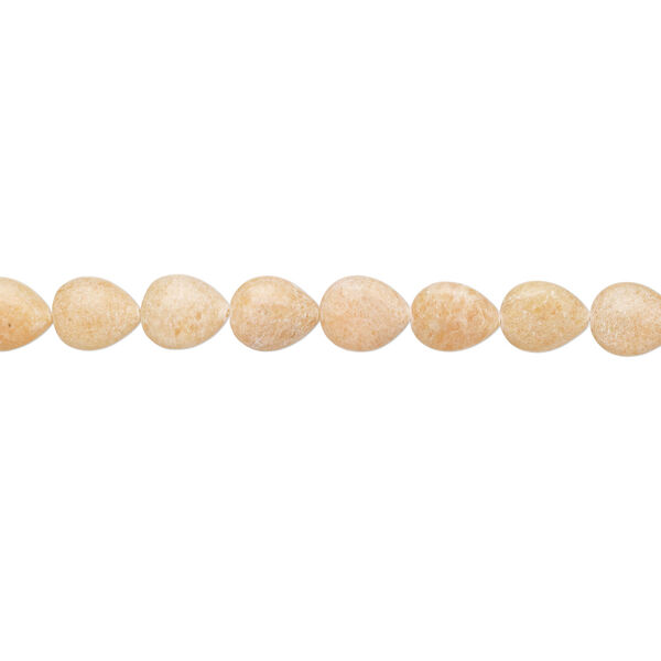 Orange calcite 1pkg1, puffed teardrop bead, 15 inch 20x15mm-20x16mm image number 1