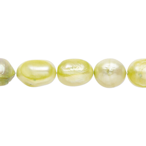 Freshwater pearl 1pkg1, rice, 15 inch pale chartreuse 8-10mm cultured image number 0