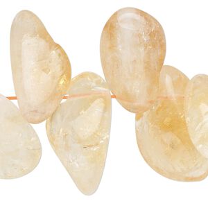 Citrine 1pkg1, top-drilled Hawaiian chip bead 15.5-16 inch extra-large