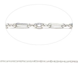 Chain 1pkg1 sterling silver figaro, 1.2mm, Gossamer™ 5 foot unfinished