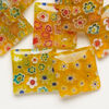 Millefiori glass 1pkg2oz, puffed square bead translucent multicolored 17-18mm image number 0