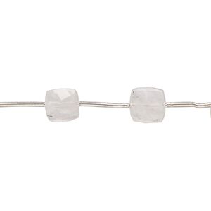 Rainbow moonstone 1pkg11, hand-cut faceted cube bead natural 6mm-8x7mm