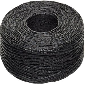 Cord, 4-ply waxed linen, black (dyed), 0.5-0.8mm, 40-pound test. Sold per 50-yard spool.