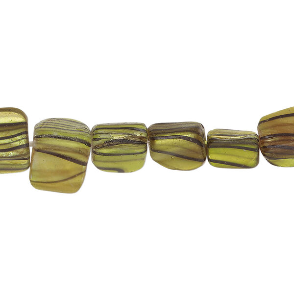 Mother-of-pearl shell 1pkg1, triangle tube bead 15 inch bright green / black 6x6mm-10x8mm image number 0