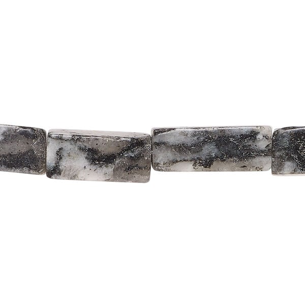 Black and white quartz 1pkg1, square tube bead natural, 15 inch 13x6mm-16x8mm image number 0