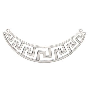 Focal, antique silver-finished brass, 3-1/2x1-inch crescent with 4 loops and cutout design. Sold individually.