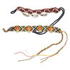 Bracelet, Just for Fun, nylon / Chinese littleleaf boxwood / gold-ringer cowrie shell, mixed colors, 20-30mm wide, 6-9 inches with macramé closure and tie closure. Sold per pkg of 5. image number 1
