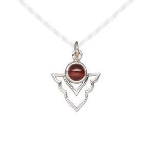 Garnet / sterling silver 1pkg1, antiqued open arrowhead drop natural 15.5x14mm