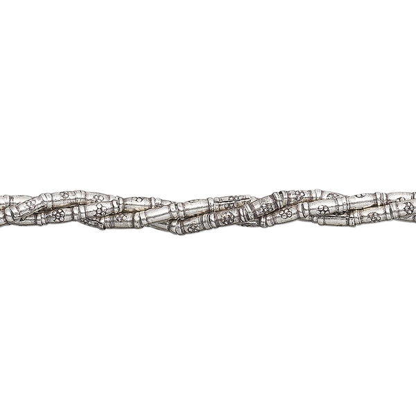 Bead, Hill Tribes, antiqued sterling silver, 4x1mm tube. Sold per 8-inch strand, approximately 45 beads. image number 0