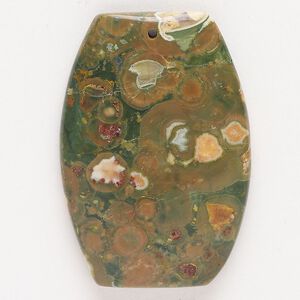 Focal ocean jasper 1pk 49x34mm-50x35mm puffed oval, B- grade natural