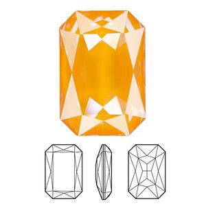 Fancy stone 24pk crystal mango ignite LacquerPRO, Swarovski® 27x18mm emerald cut 4627