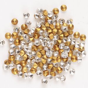 Chaton 144pk crystal foil back, vintage Preciosa Czech crystal rhinestone round PP24