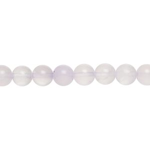 Quartz crystal / lavender amethyst 1pkg1, round bead 15 inch 5-7mm