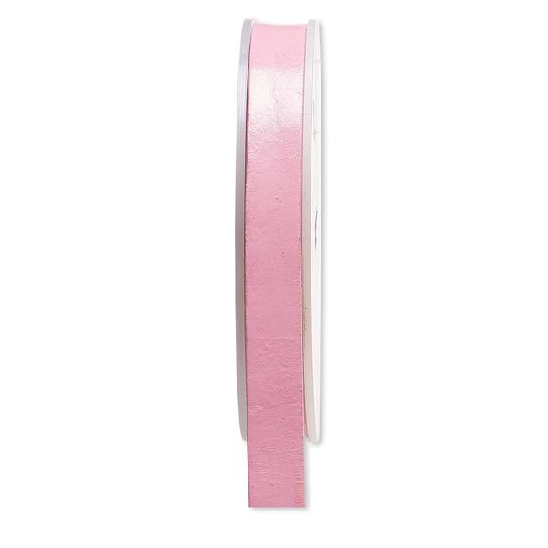 Cord, leather, pink, 12mm flat. Sold per 25-yard spool. image number 0