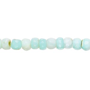 Blue opal 1pkg1, hand-cut faceted rondelle bead natural 8 inch 5x3mm-6x5mm