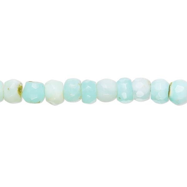 Blue opal 1pkg1, hand-cut faceted rondelle bead natural 8 inch 5x3mm-6x5mm image number 0