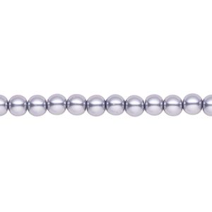 Pearl 2pk pewter, Celestial Crystal® 4mm round 15.5-16 inch