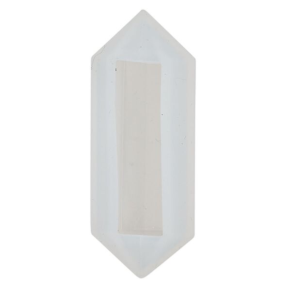 Mold, silicone, white, 47 x 18 x 13mm double point. Sold individually . image number 0