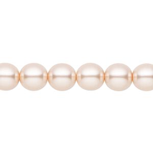Bead, Czech pearl-coated glass druk, opaque pearl, 8mm round. Sold per 15-1/2" to 16" strand.
