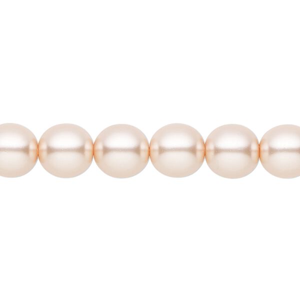 Bead, Czech pearl-coated glass druk, opaque pearl, 8mm round. Sold per 15-1/2" to 16" strand. image number 0