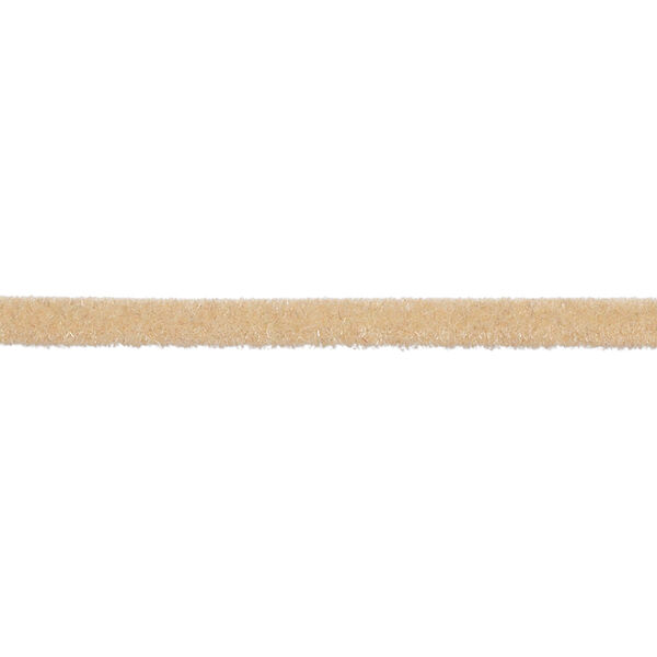 Cord, velveteen and rubber, tan, 3mm round with 1-1.5mm hole. Sold per pkg of 5 feet. image number 0