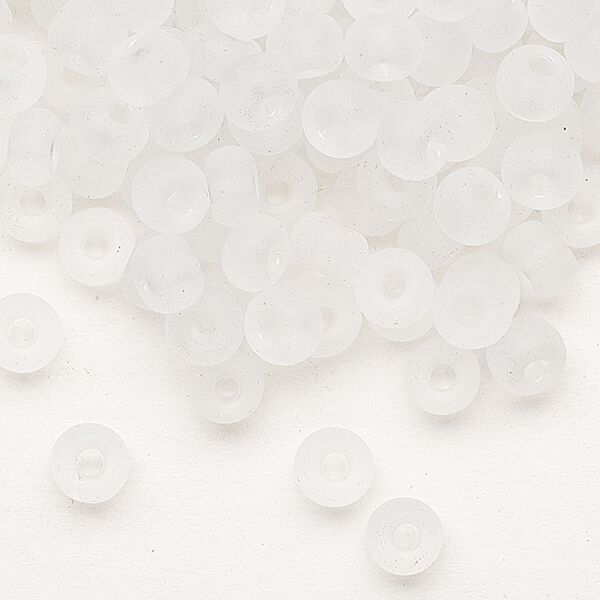 Seed bead, Preciosa Ornela Czech glass, pkg/50g, #2 rocaille, translucent matte clear, (00050). image number 0