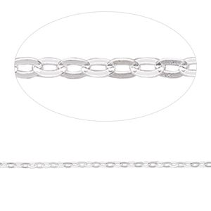 Chain 1pkg1 sterling silver cable, 1.5mm flat, Gossamer™ 5 foot unfinished