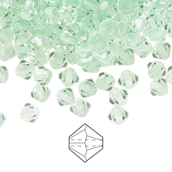 Bead 576pk chrysolite, Preciosa Czech crystal 5mm bicone image number 0