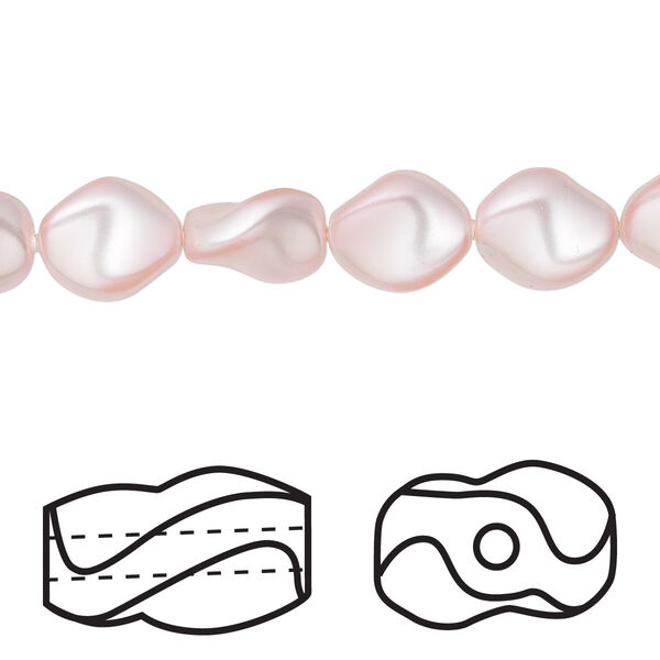 Pearl 10pk rosaline, Crystal Passions® 9x8mm curved 5826 image number 0