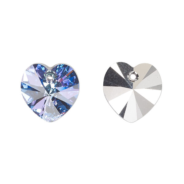 Drop 2pk crystal vitrail light, Preciosa Czech crystal 14mm pendant heart image number 0