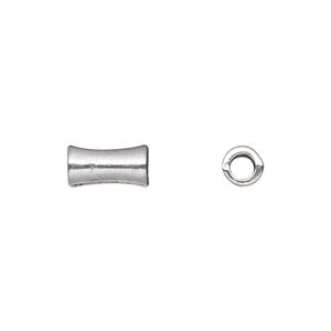 Bead, antique silver-plated "pewter" (zinc-based alloy), 10x5mm tube. Sold per pkg of 50.