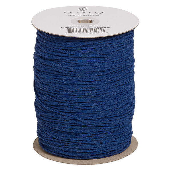 Cord, elastic, navy blue, 3mm round, 35-pound test. Sold per 250-meter spool. image number 0