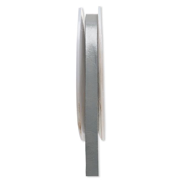 Cord, leather, grey, 8mm flat. Sold per 25-yard spool. image number 0