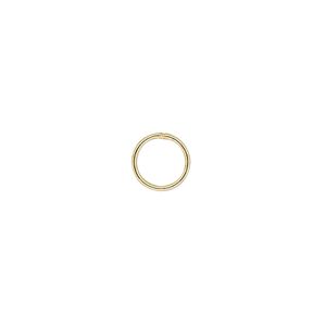 Jump ring, gold-plated brass, 8mm soldered round, 6.3mm inside diameter, 20 gauge. Sold per pkg of 100.