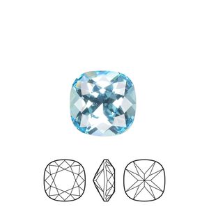 Fancy stone 144pk aqua bohemica foil back, Preciosa MAXIMA Czech crystal rhinestone 12mm cushion square