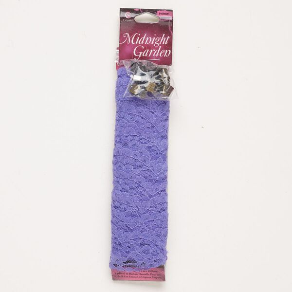 Lace / brass / steel 1pkg25, ribbon / ribbon crimp end assortment purple / mixed finishes 1 inch image number 0