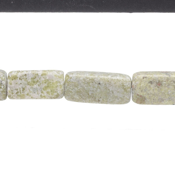 Bead, green serpentine (natural), 13x8mm-19x9mm flat rectangle, D- grade, Mohs hardness 2-1/2 to 6. Sold per 15-inch strand. image number 0