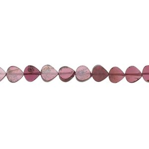Garnet 1pkg1, hand-cut flat heart bead 15.5-16 inch 5x2mm