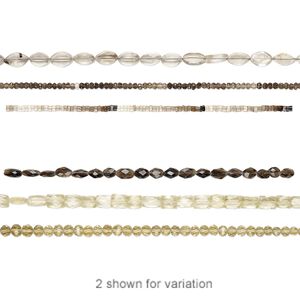 Smoky quartz / lemon quartz / lemon smoky quartz 1pkg3, hand-cut mixed shape bead 6 inch mix 3x2mm-14x9mm