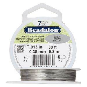 Wire, Beadalon®, bright, 7 strand, 0.015-inch diameter. Sold per 30-foot spool.