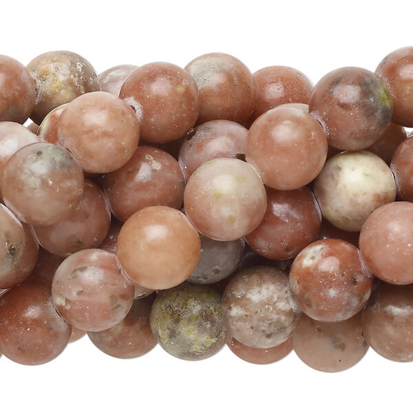 Bead, pink lepidolite (natural), 8mm round, C grade, Mohs hardness 2-1/2 to 4. Sold per pkg of (10) 15-1/2" to 16" strands. image number 0