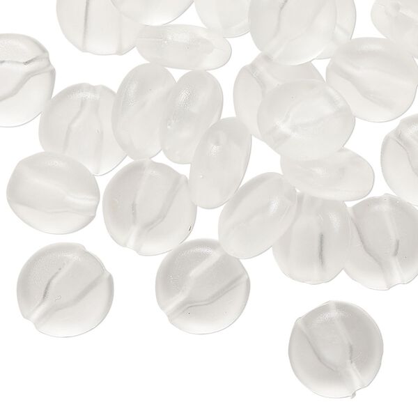 Mask cord adjuster, rubber, clear, 10mm flat round. Sold per pkg of 50. image number 0