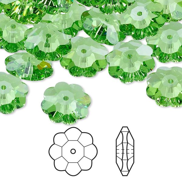 Margarita flower 144pk peridot, Swarovski® 12x4mm 3700 image number 0