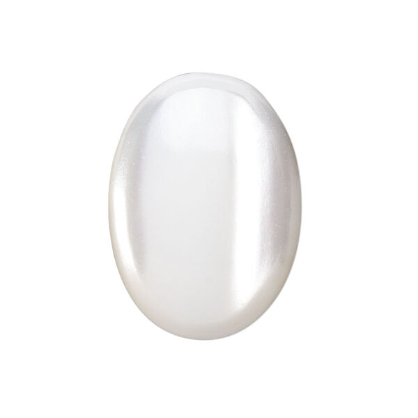 Cabochon, trochus shell (natural), 14x10mm calibrated oval, Mohs hardness 3-1/2. Sold per pkg of 4. image number 0