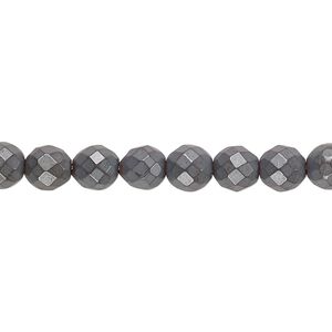 Hemalyke™ 1pkg1, matte faceted round bead 15.5-16 inch 6mm